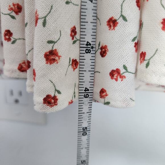 Caroline Constas‎ Linen Blend Floral  Midi Dress L Retro Peasant Cottagecore - Picture 7 of 8